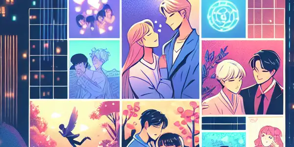 A vibrant digital landscape showcasing a user-friendly website for exploring erotic manga and adult films in a cozy atmosphere.