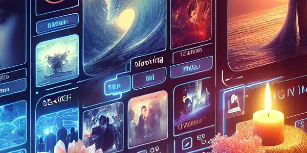 A modern digital platform showcasing Japanese adult films with vibrant thumbnails and inviting, elegant design elements.