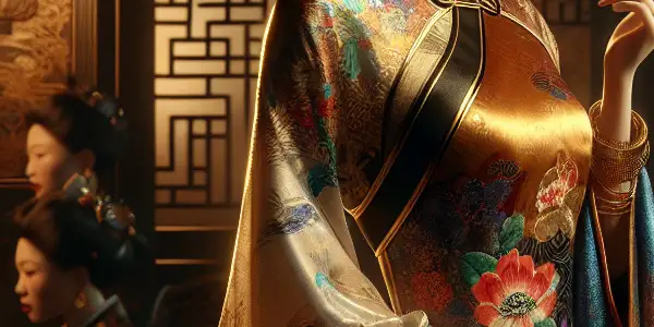 A sensual portrayal of Pan Jinlian in a luxurious, dimly lit traditional Chinese room, blending classical and modern elements.